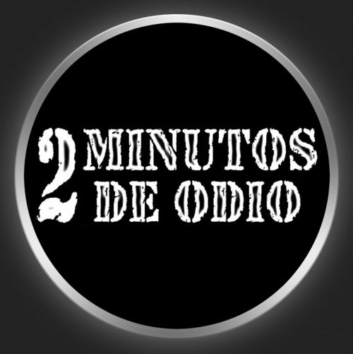2 MINUTOS DE ODIO - White Logo On Black Button