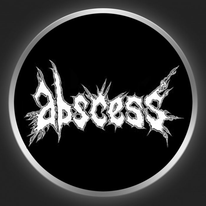 ABSCESS - White Logo On Black Button