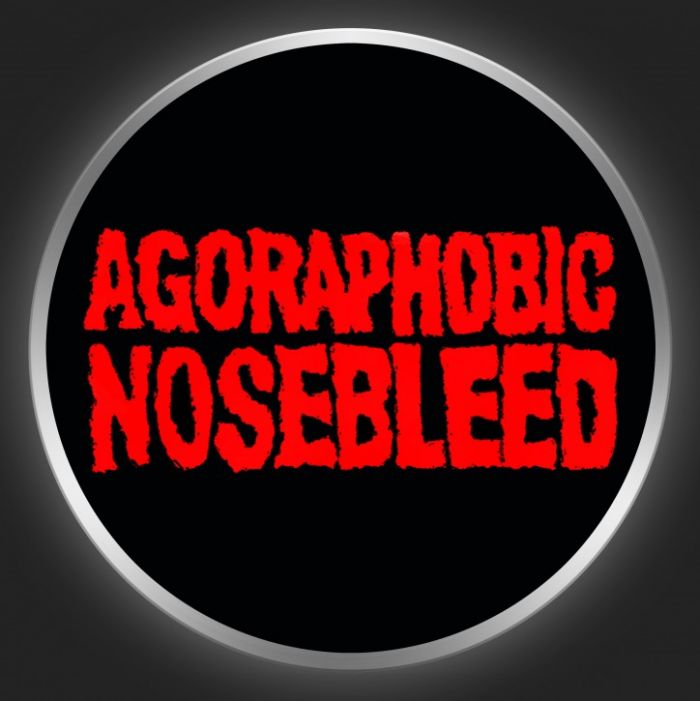 AGORAPHOBIC NOSEBLEED - Red Logo On Black Button