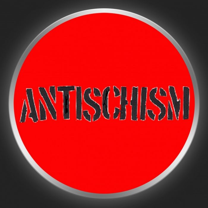 ANTISCHISM - Black Logo On Red Button