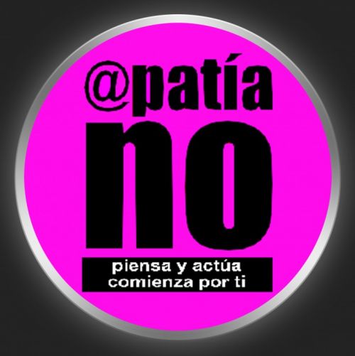 APATIA NO - Black Logo On Purple Button