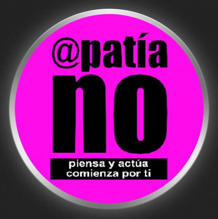 APATIA NO - Black Logo On Purple Button