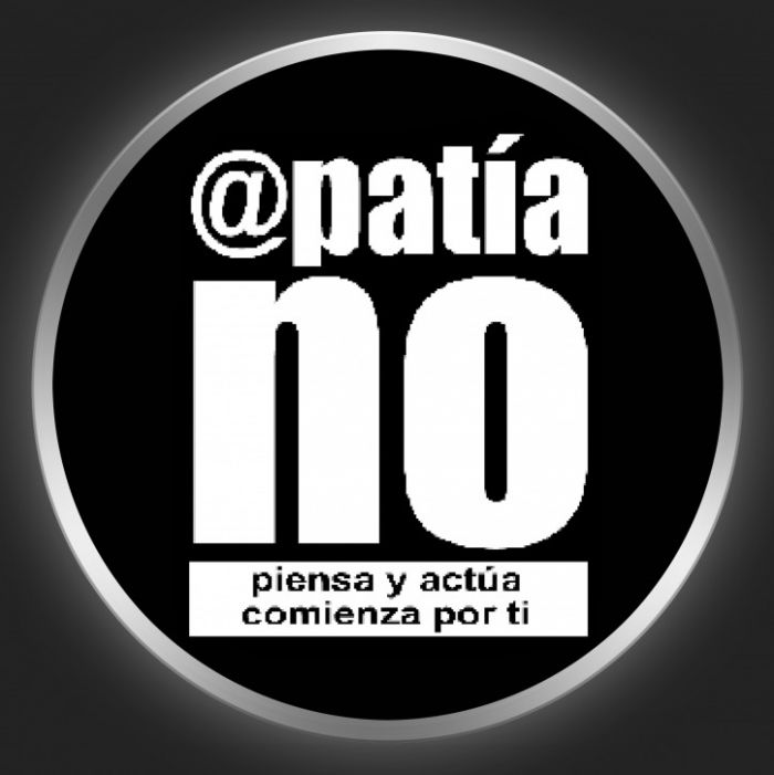 APATIA NO - White Logo On Black Button
