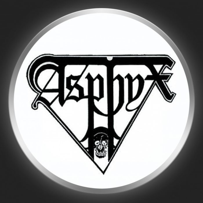 ASPHYX - Black Logo On White Button