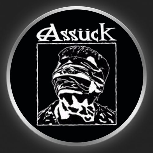 ASSÜCK - Anti-Capital White On Black Button