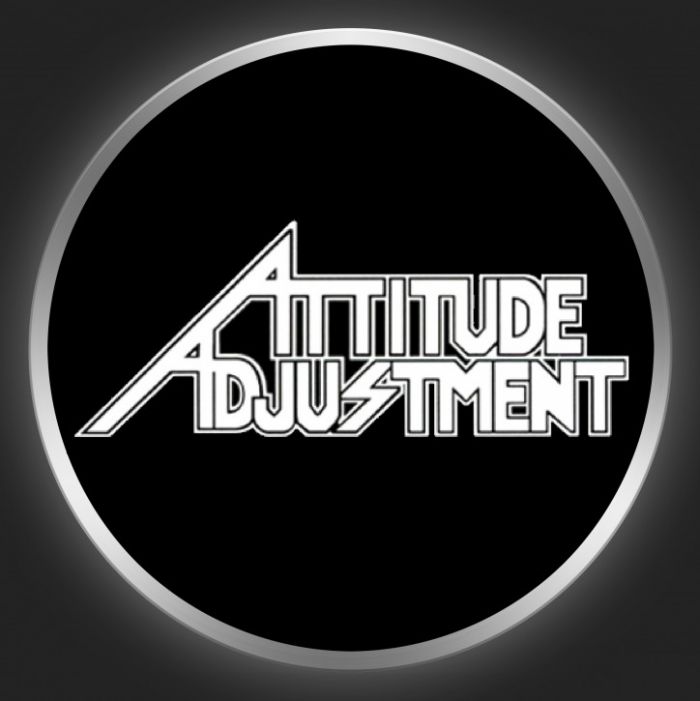 ATTITUDE ADJUSTMENT - White Logo On Black Button