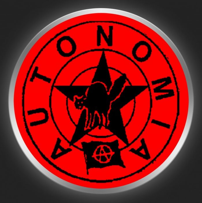 AUTONOMIA - Black Logo On Red Button