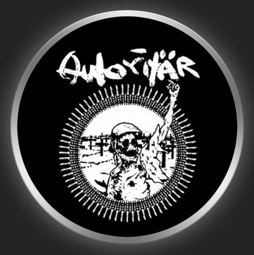 AUTORITÄR - White Logo + Skeleton on Black Button