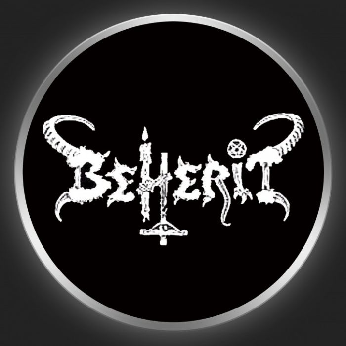 BEHERIT - White Logo On Black Button