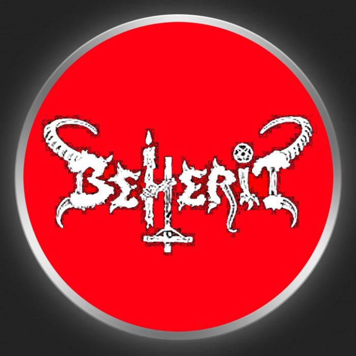 BEHERIT - White Logo On Red Button