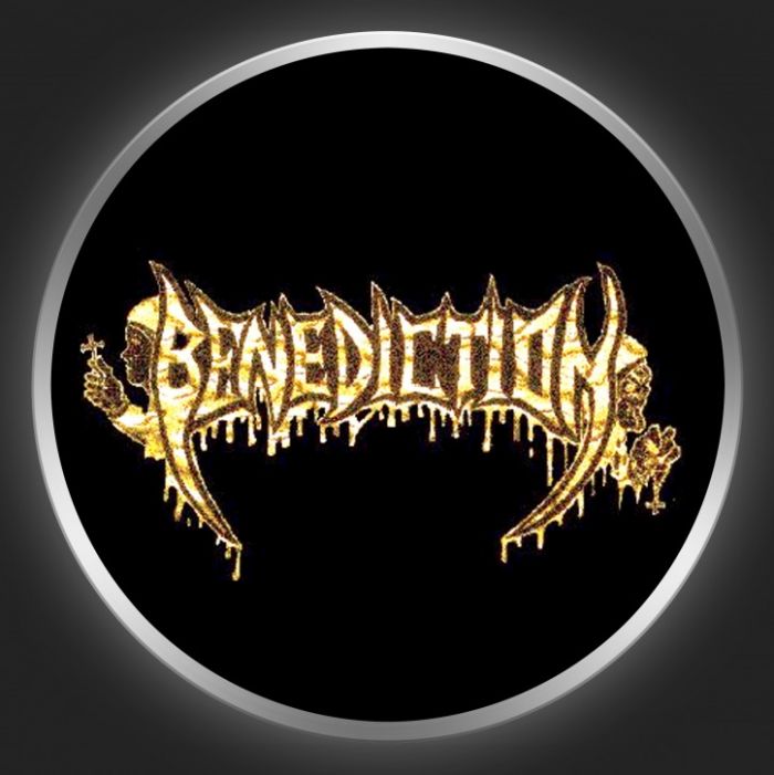 BENEDICTION - Logo On Black Button