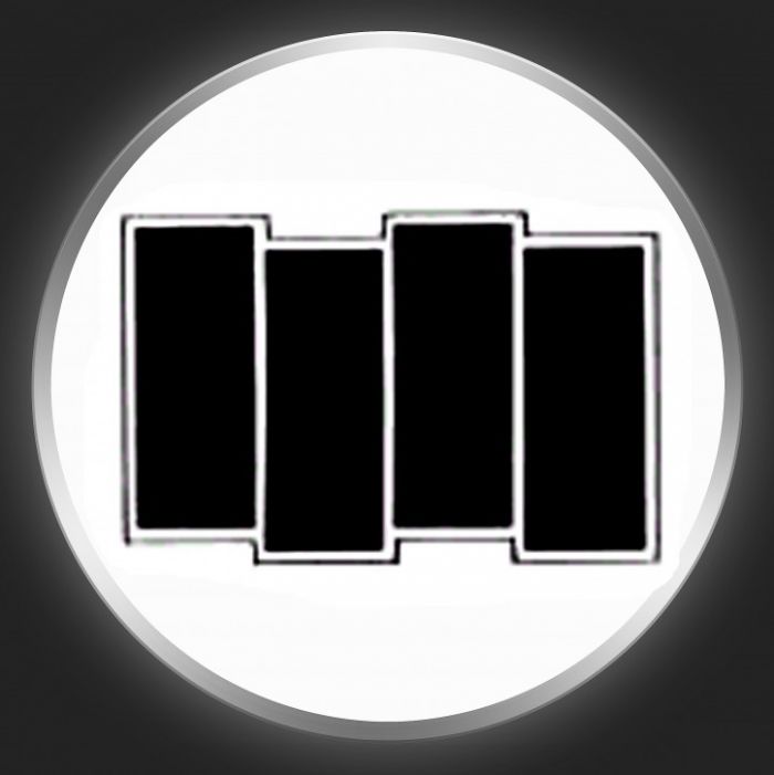 BLACK FLAG - Black Logo 2 On White Button