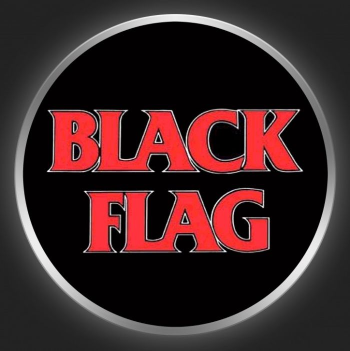 BLACK FLAG - Red Logo On Black Button