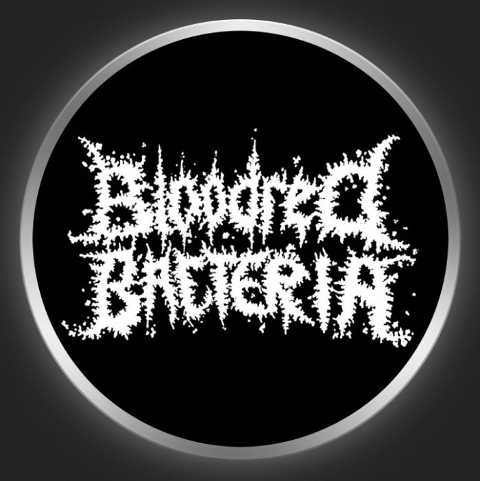 BLOODRED BACTERIA - White Logo On Black Button