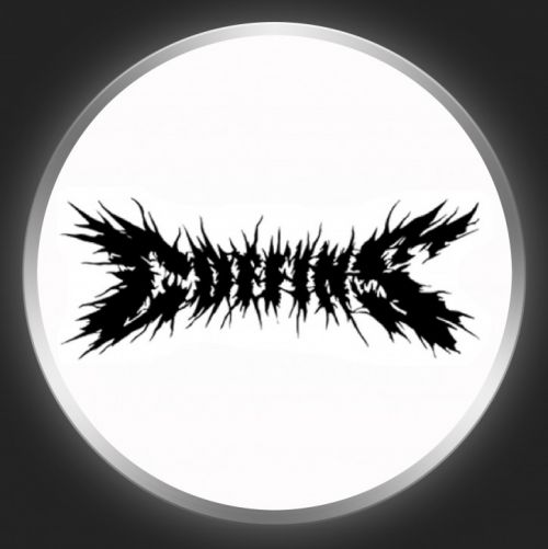 COFFINS - Black Logo On White Button