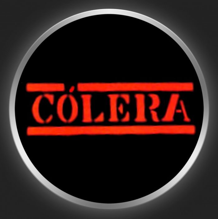 CÓLERA - Red Logo On Black Button