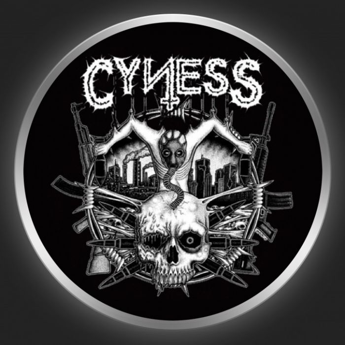 CYNESS - White Logo On Black Button