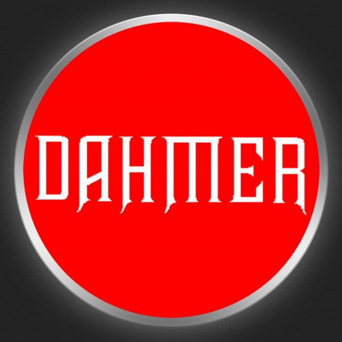DAHMER - White Logo On Red Button