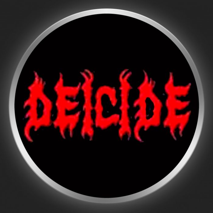 DEICIDE - Red Logo On Black Button