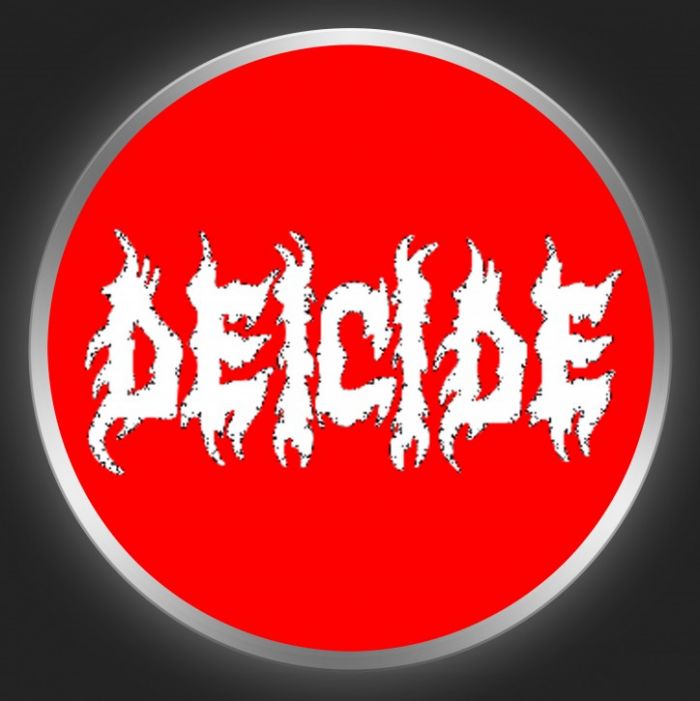 DEICIDE - White Logo On Red Button