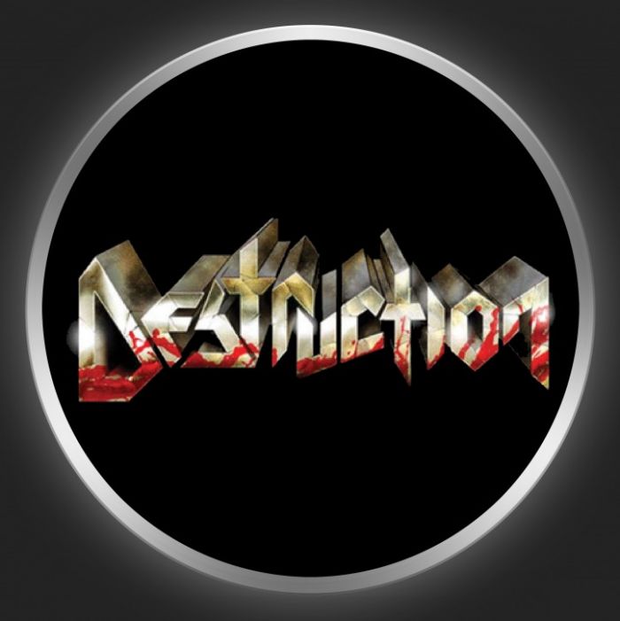 DESTRUCTION - Bloody Logo On Black Button