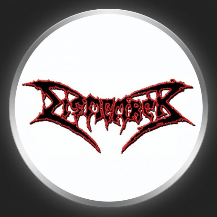 DISMEMBER - Black Logo On White Button