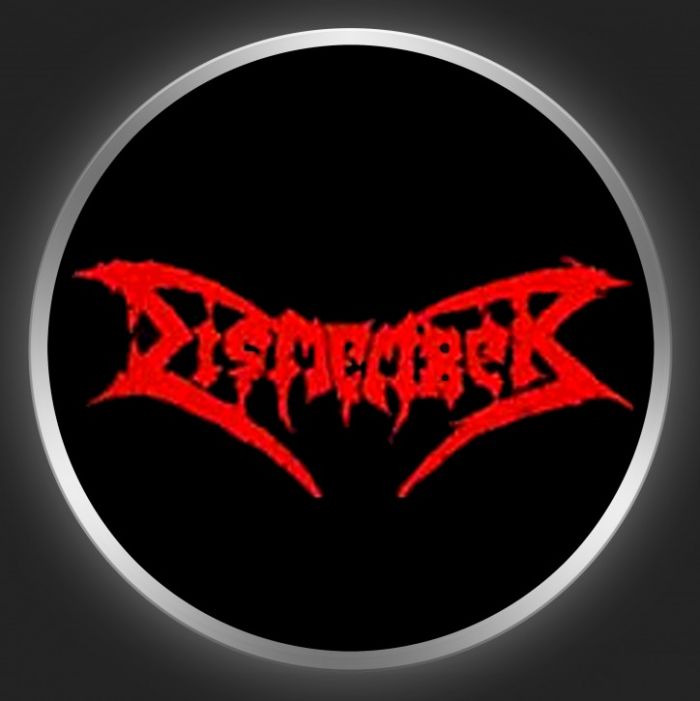 DISMEMBER - Red Logo On Black Button
