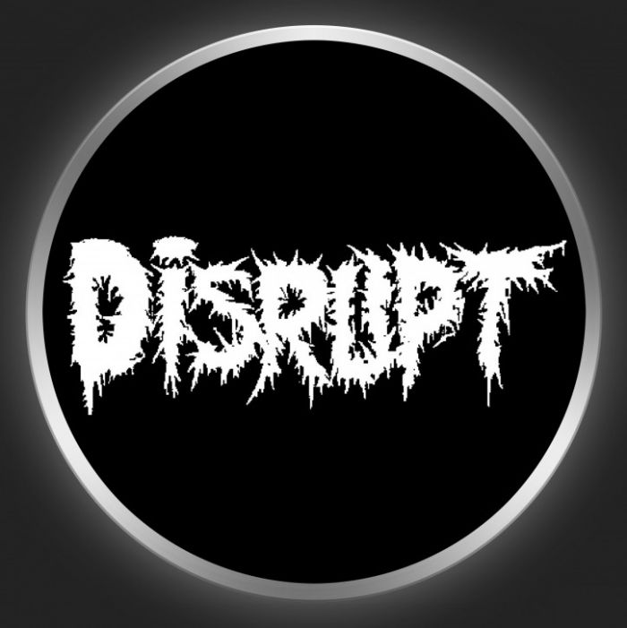 DISRUPT - White Logo On Black Button