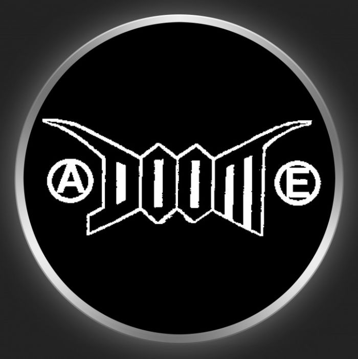 DOOM - White Logo On Black Button