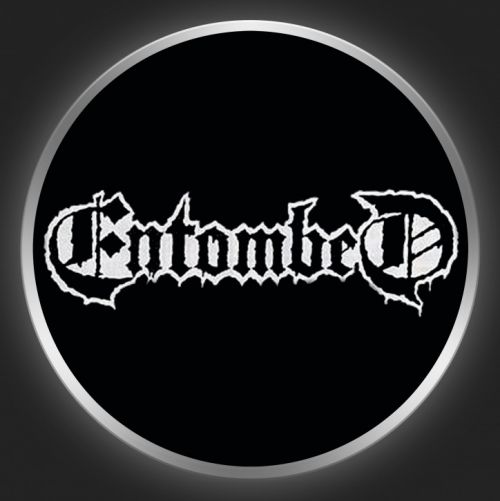 ENTOMBED - Old Logo On Black Button