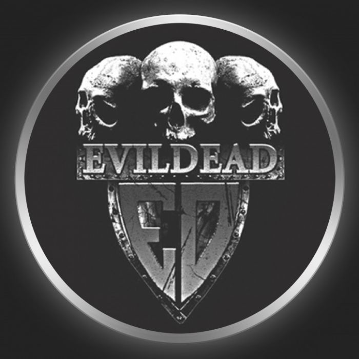 EVIL DEAD - White Logo On Black Button