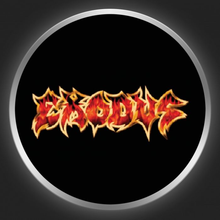 EXODUS - Golden / Red Logo On Black Button