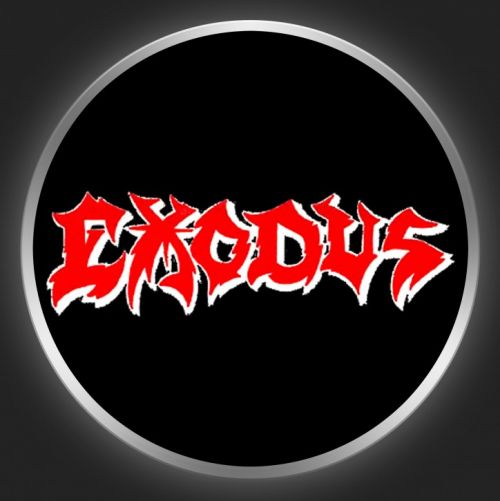 EXODUS - Red Logo On Black Button