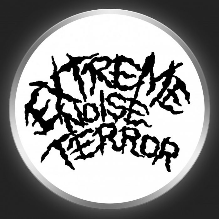 EXTREME NOISE TERROR - Black Logo On White Button