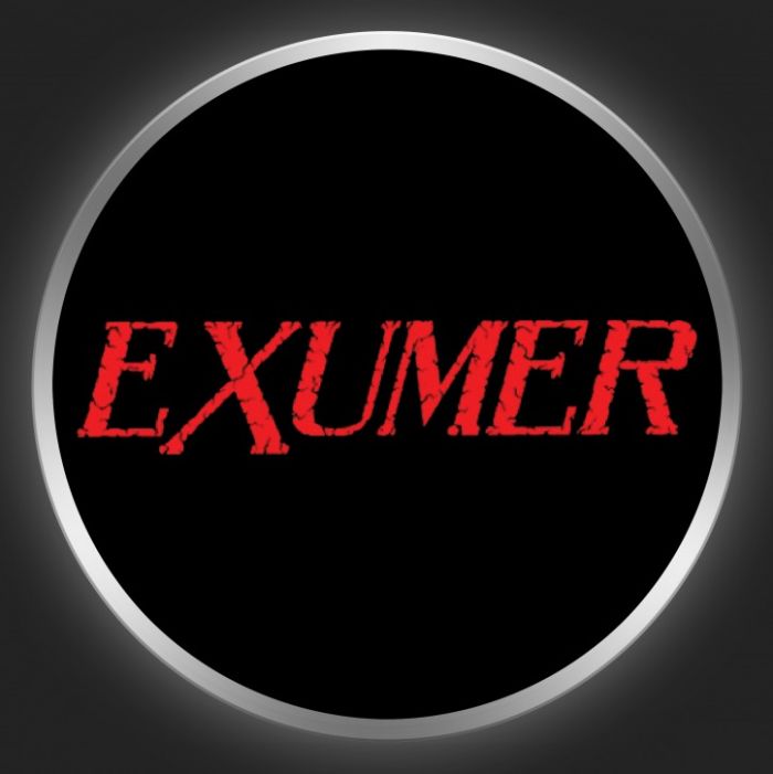 EXUMER - Red Logo On Black Button