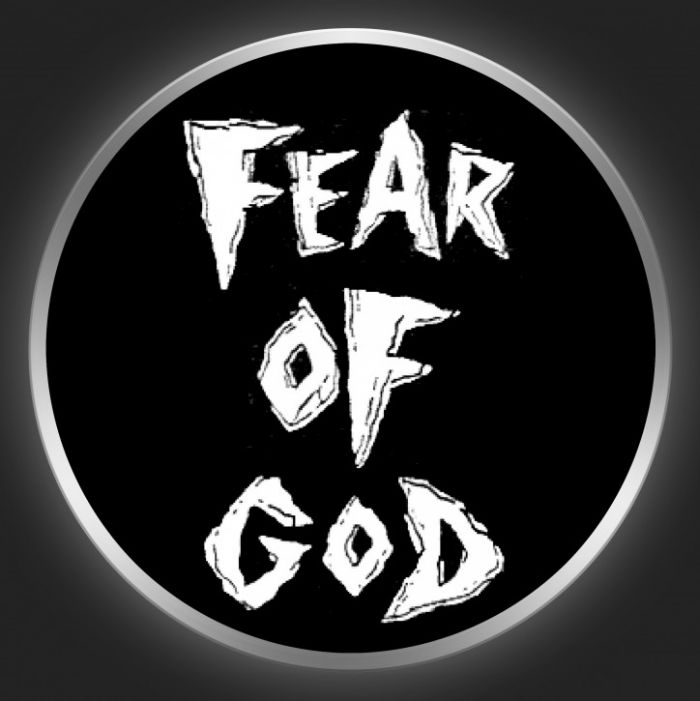 FEAR OF GOD - White Logo On Black Button