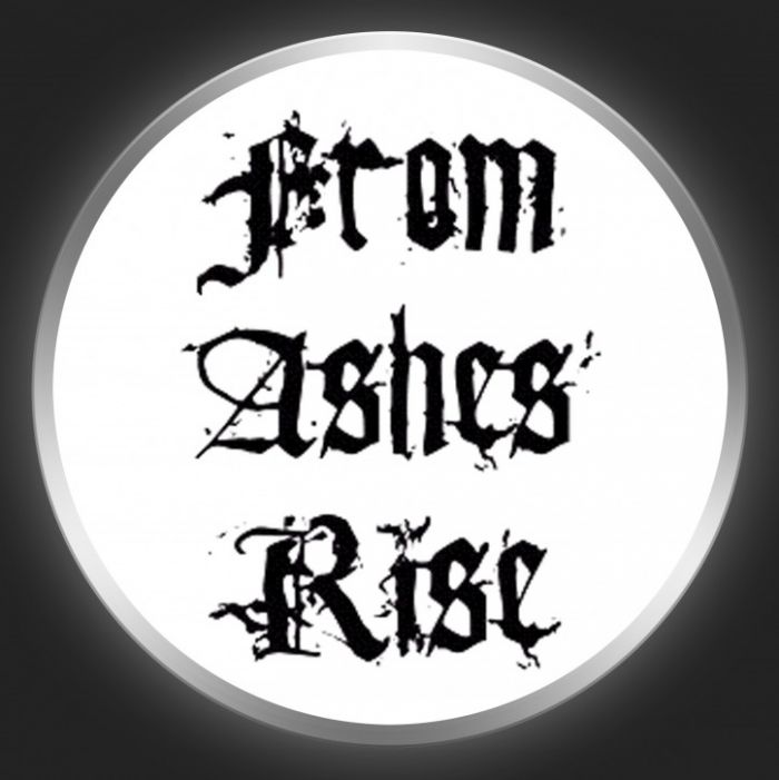 FROM ASHES RISE - Black Logo 2 On White Button