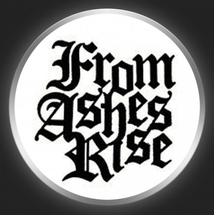 FROM ASHES RISE - Black Logo 3 On White Button