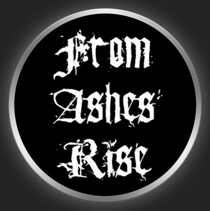FROM ASHES RISE - White Logo 2 On Black Button