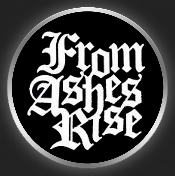 FROM ASHES RISE - White Logo 3 On Black Button