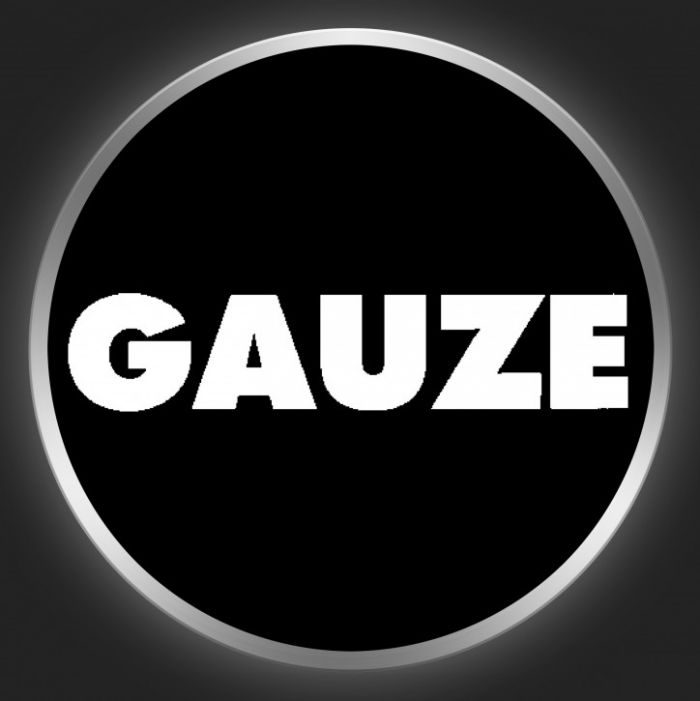 GAUZE - White Logo On Black Button