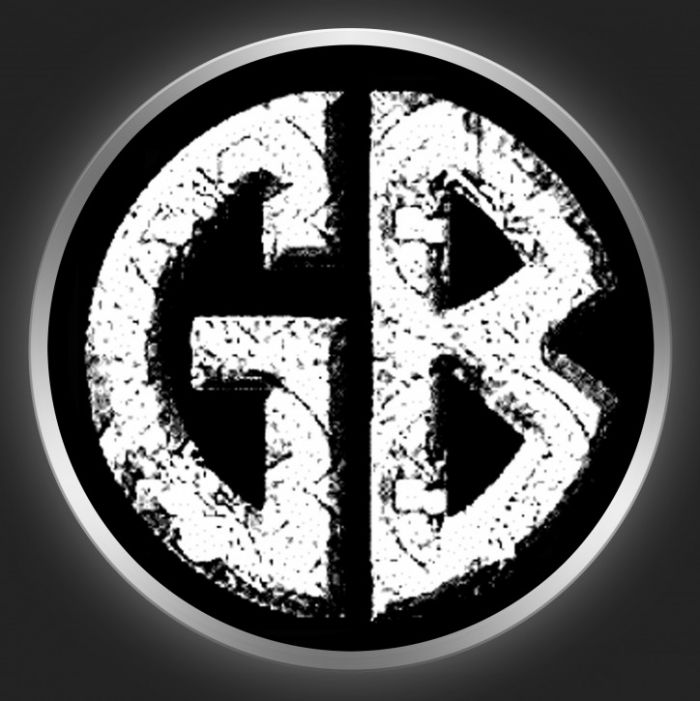 GORILLA BISCUITS - White Logo On Black Button