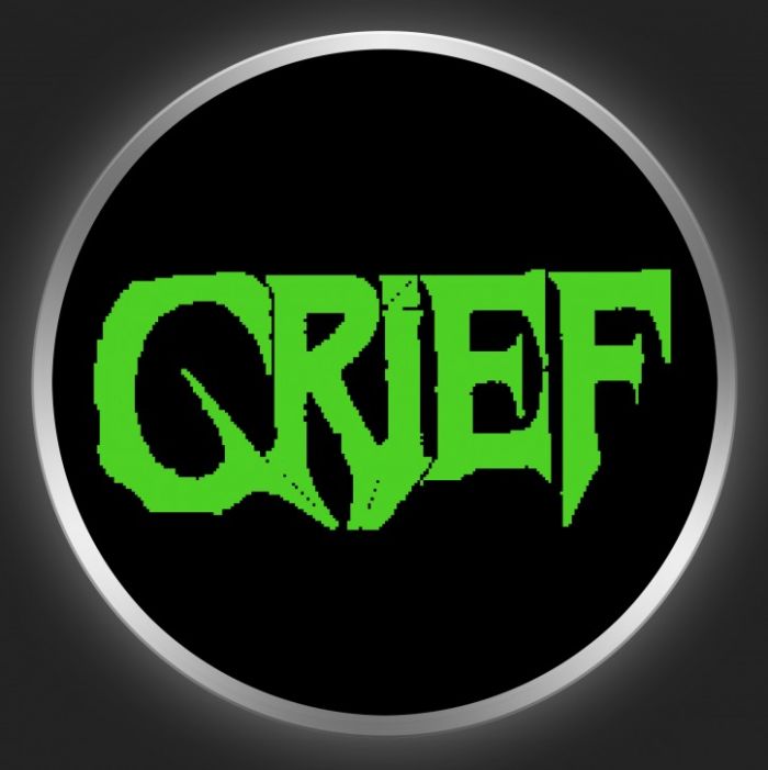 GRIEF - Green Logo On Black Button