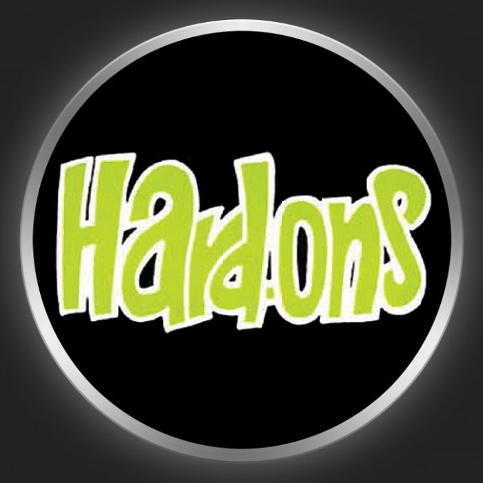 HARD-ONS - Green Logo On Black Button