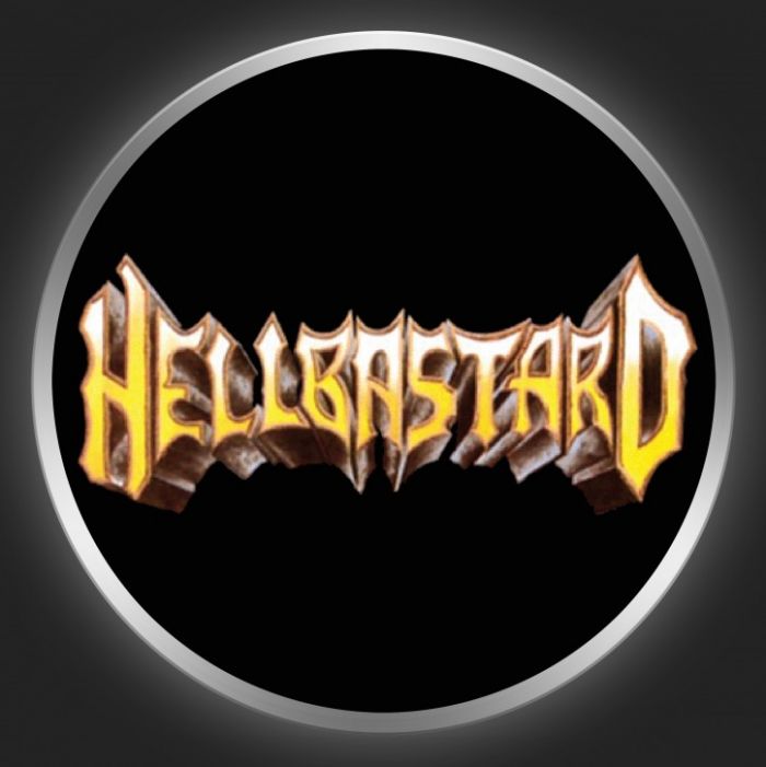 HELLBASTARD - Yellow Logo On Black Button