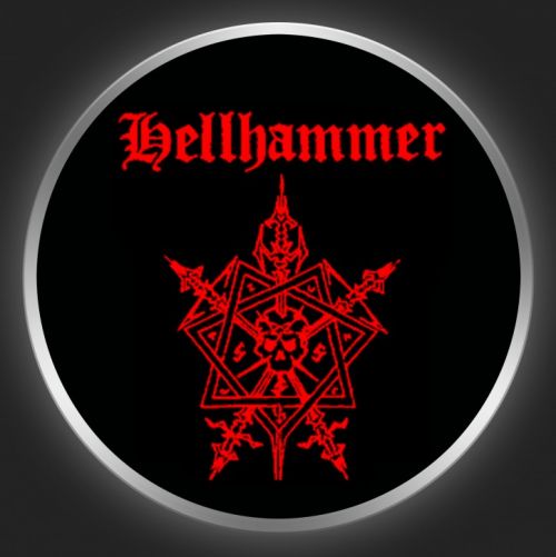 HELLHAMMER - Logo + Octagram Button