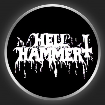 HELLHAMMER - White Logo Button