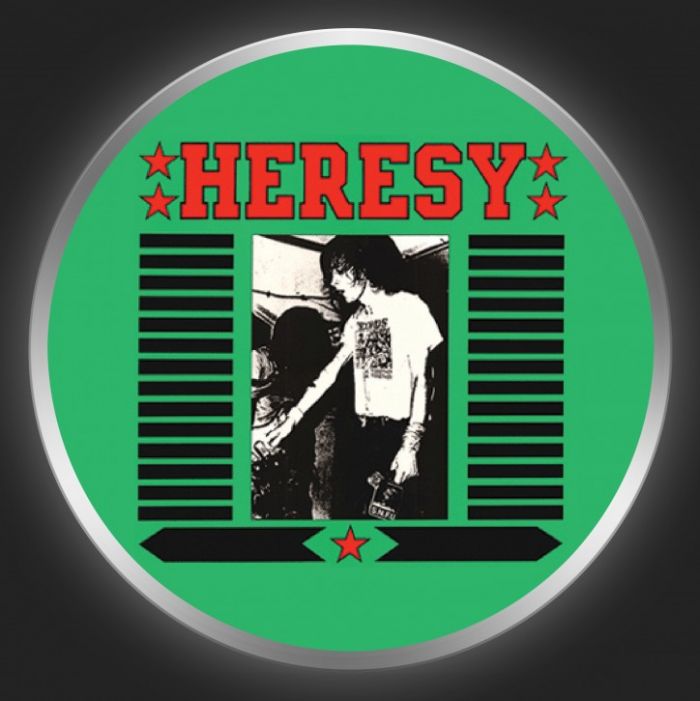 HERESY - Split LP Cover Button