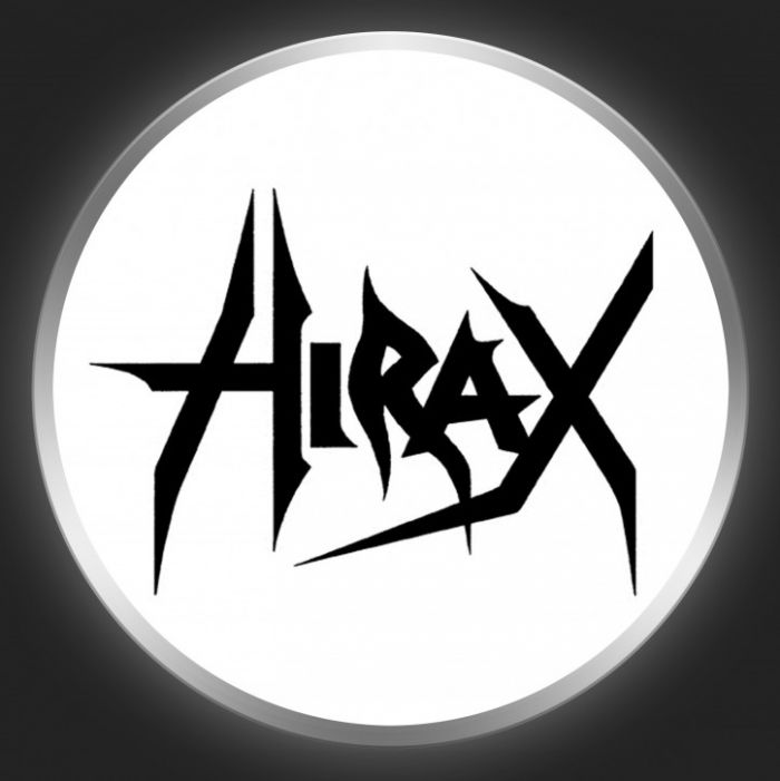 HIRAX - Black Logo On White Button