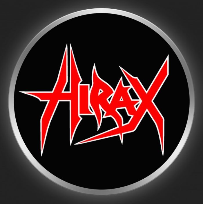 HIRAX - Red Logo On Black Button
